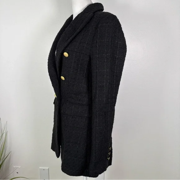 Jason Wu Tweed Double Breasted Blazer Jacket Womens Size Small Black Office - Picture 3 of 12